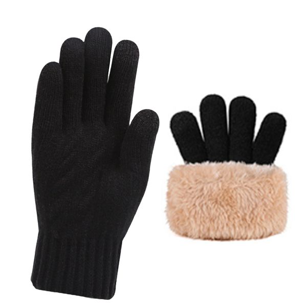 Winter Thermal Fleece Lining Touch Screen Knit Stretchy Warm Gloves