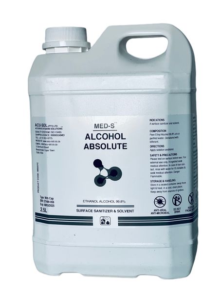 Alcohol Absolute |Ethanol Alchol 99.8% | {2.5L}