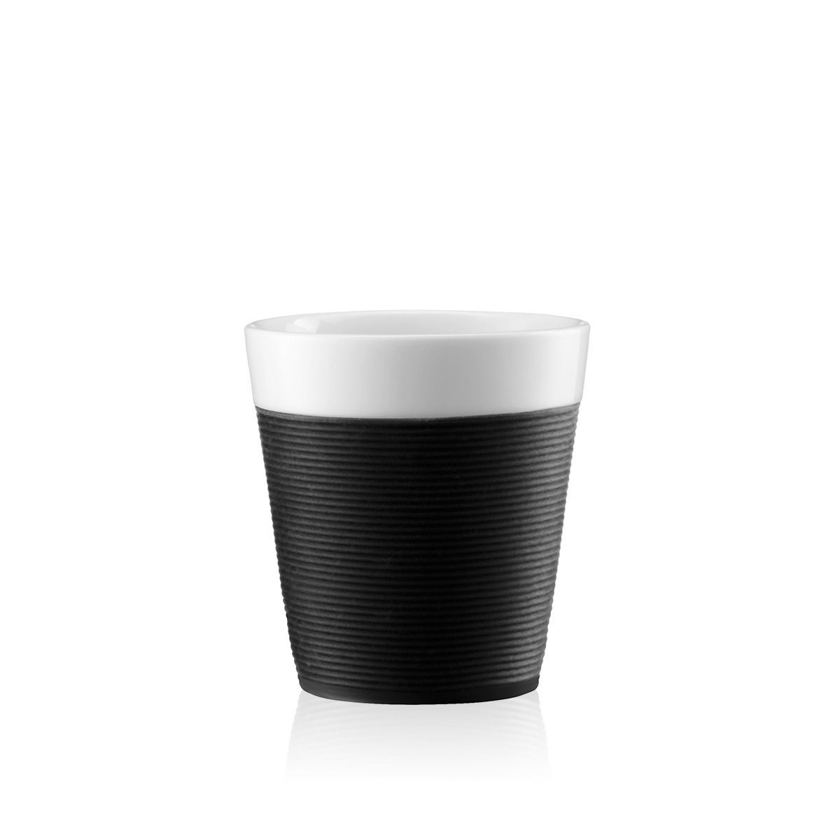 Bodum Canteen Double Wall Porcelain Mugs Cup, Silicone Sleeve