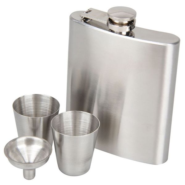Stainless Steel Flask For Liquor Whisky Cap Funnel Drinkware Drinker