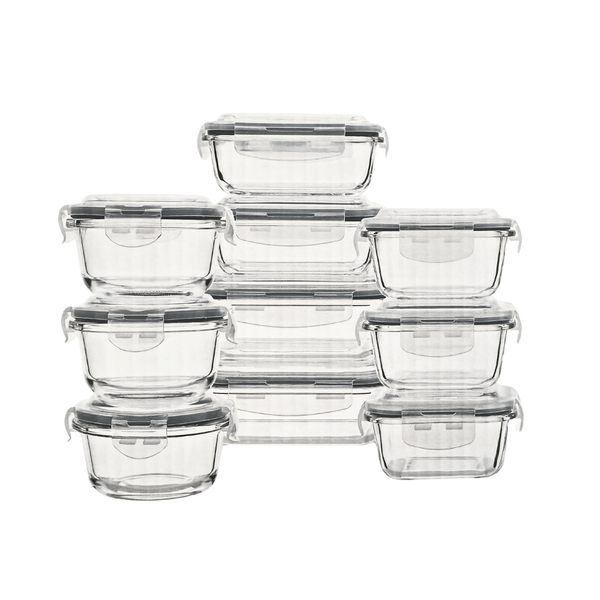Deluxe 10 Piece Borosilicate Glass Food Container Set