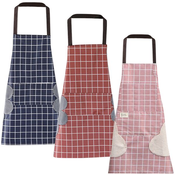 Kitchen Adjustable Water Resistant Apron With Waist Hand Wipers - Set Of 3