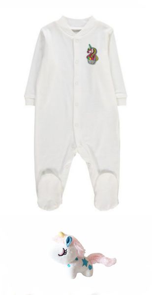 Unicorn Baby Romper and Plush Toy Gift Set