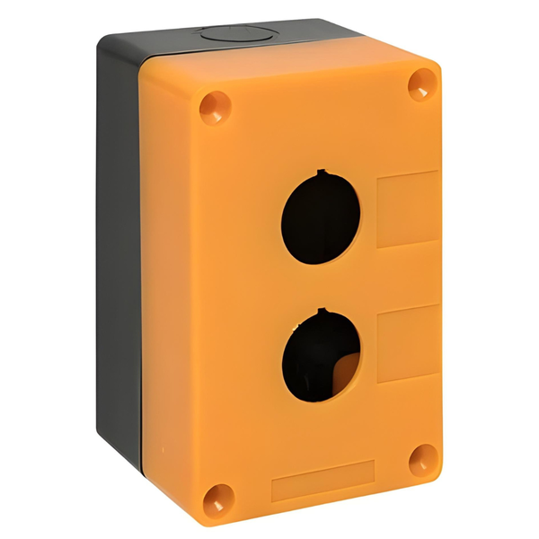HKD BX2-22 Push Button Enclosure - 2 Hole, 22mm, IP65, Yellow