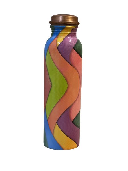 Pure Copper Rainbow print 100% Water Bottle 1 Litter