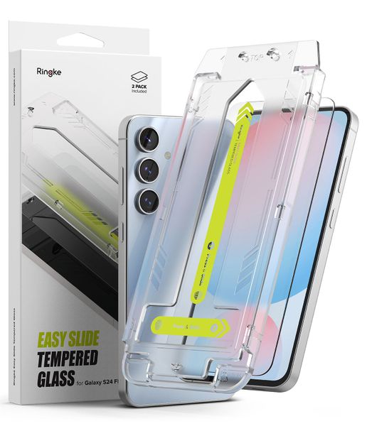 Easy Slide Tempered Glass (2 Pack) Screen Protector for Galaxy S24 FE