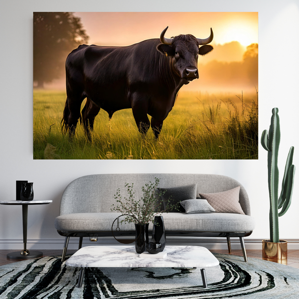 Rootedart Canvas Home Decor Wall Art - Angus Bull 1