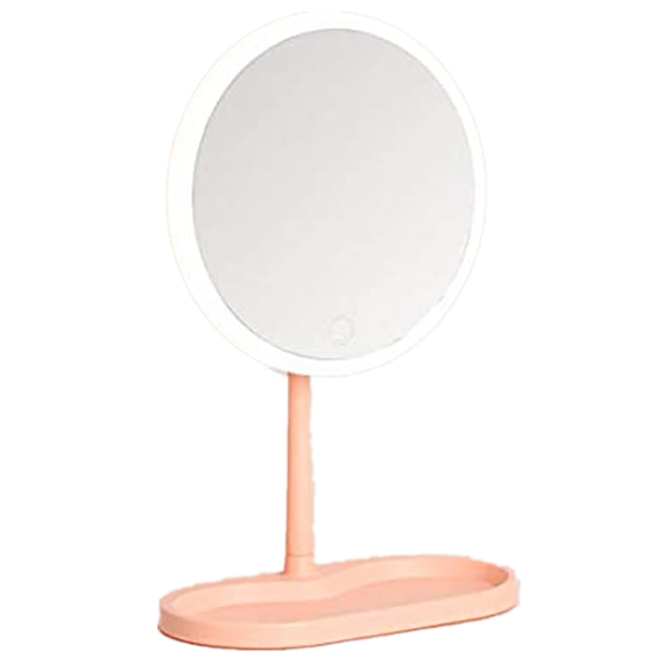 7-Inch Makeup Mirror with LED Lights Touch Screen Switch - White
