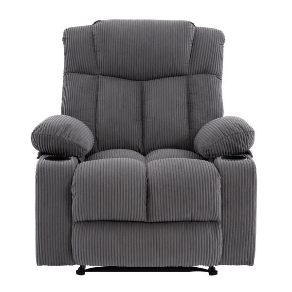 Recliner Chair Sofa Manual Sleeper Couch Armchair 2 Cup Holder Lounger