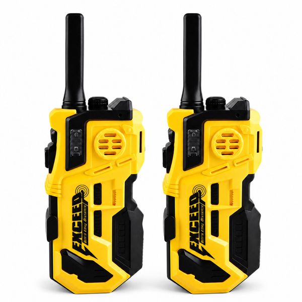 Kids Interactive Walkie Talkie Set 200m Range Clear Sound Yellow