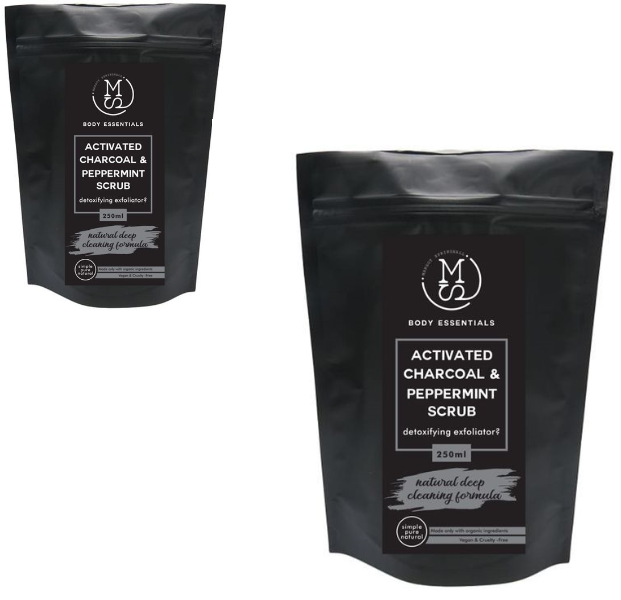 Activated Charcoal &amp; Peppermint Facial Sugar Scrub - Pack of 2