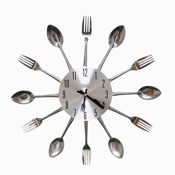 Modern Design Cutlery Kitchen Utensil Spoon Fork Wall Clock