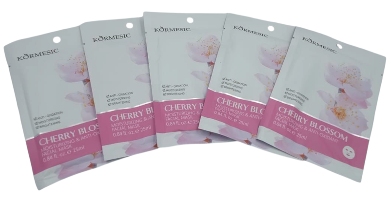 Face mask - Cherry Blossom moisturizing anti oxidant facial mask-5pk