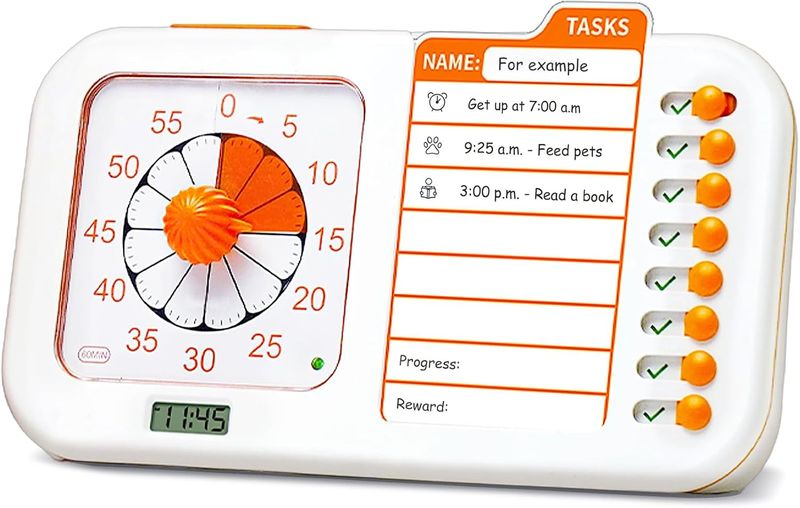 3-in-1 Visual ADHD Timer for Kids &amp; Adults with Planning Board, Task Timer