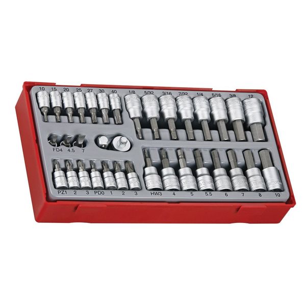 TengTools - 1/4" and 3/8" Drive Bit Socket Set, 35 Piece - TTBS35