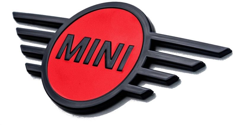 Replacement MINI R-Series Black &amp; Red Bonnet Badge