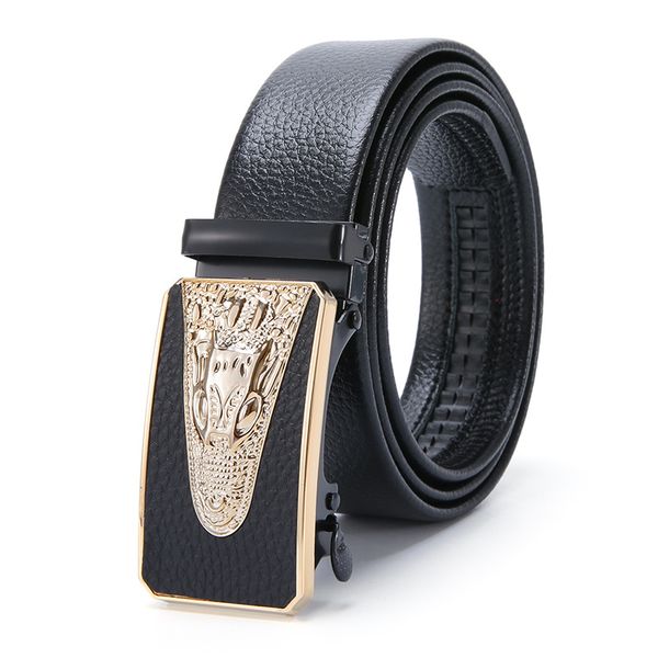 Crocodile Head Decorative Buckle Men Automatic Buckle Belt Holiday Gift Set
