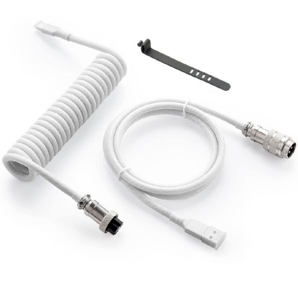 QYNIAL Custom Coiled USB C Keyboard Cable With Aviator Connector 1.5m