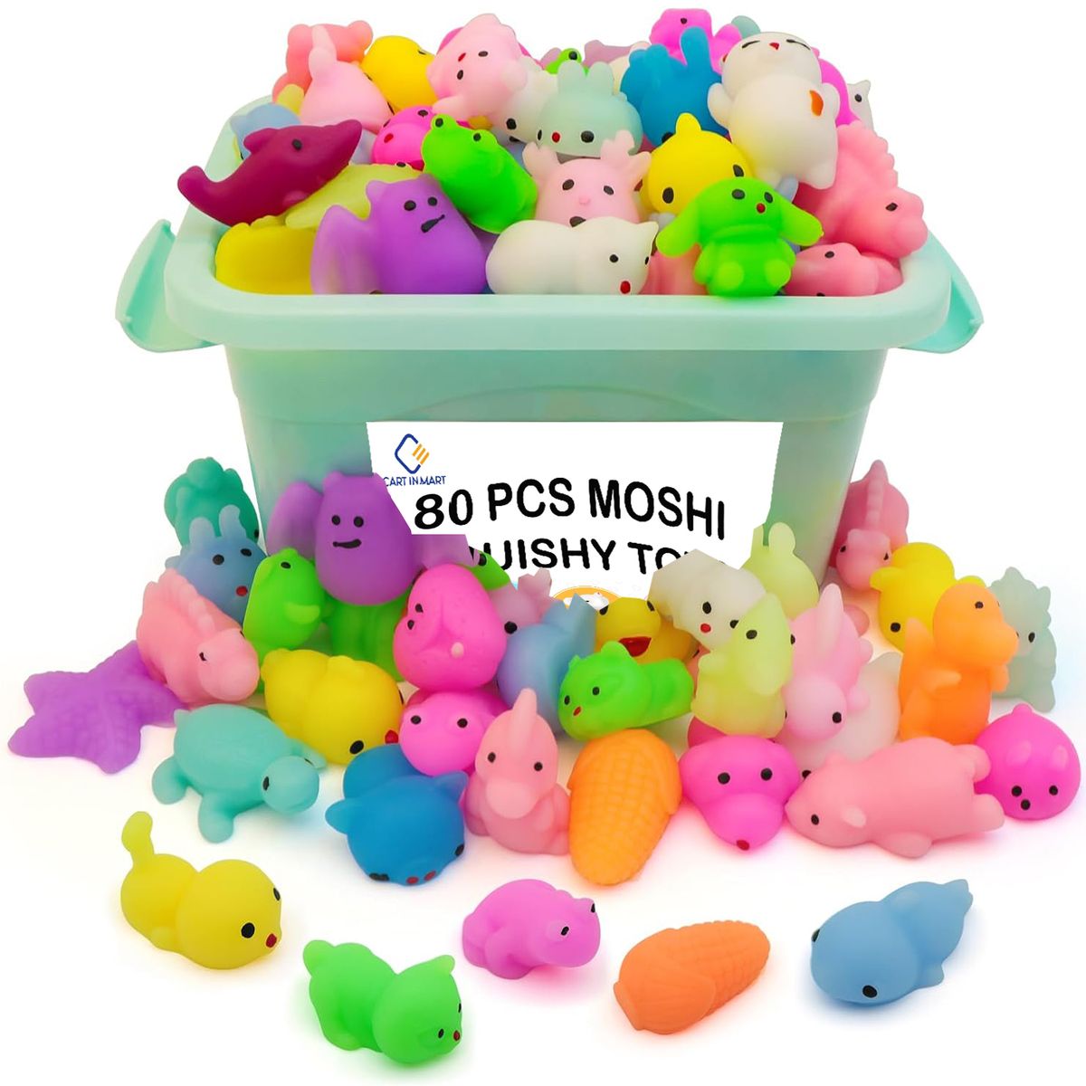 80 Pack Mochi Squishy Bulk Fidget Sensory Toy Party Favors for Kids ...