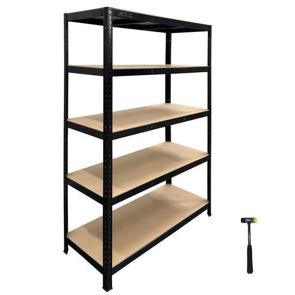 Anchor Steel Racking 5 Tier Shelving Anti Rust MDF 180x120x45 +Hammer