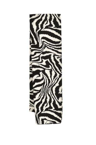 Black &amp; White Zebra Print Chiffon Scarf for Modest Everyday Wear