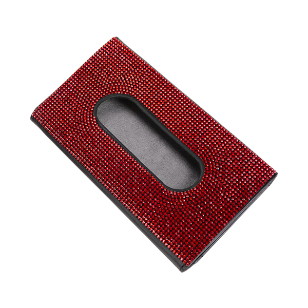 Alanes Car Sun Visor Tissue Holder Bling Backseat Tissue Case - Red