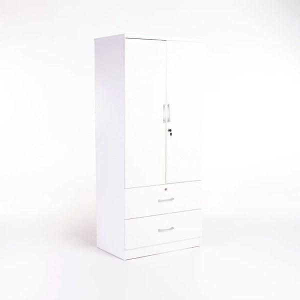 Titan 2 Door 2 Drawer Robe- White