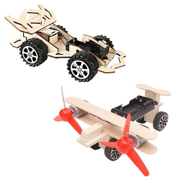 STEM Science Project Wooden Racing Car DIY Kit &amp; Engine Aircraft Model