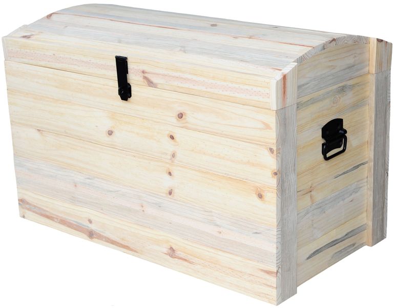Anita Rustic Round Top Storage Trunk made from solid Wood