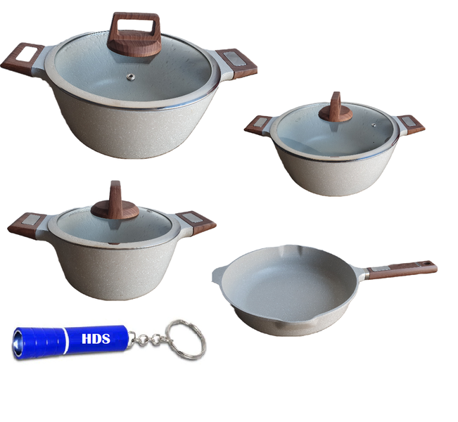 TMH Die Casting 7pcs Cookware Set With HDS Branded Keyring Torch