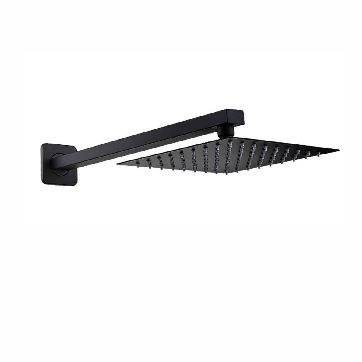 Black 40CM Rectangular Shower Arm & 20CM Square Shower Head Set