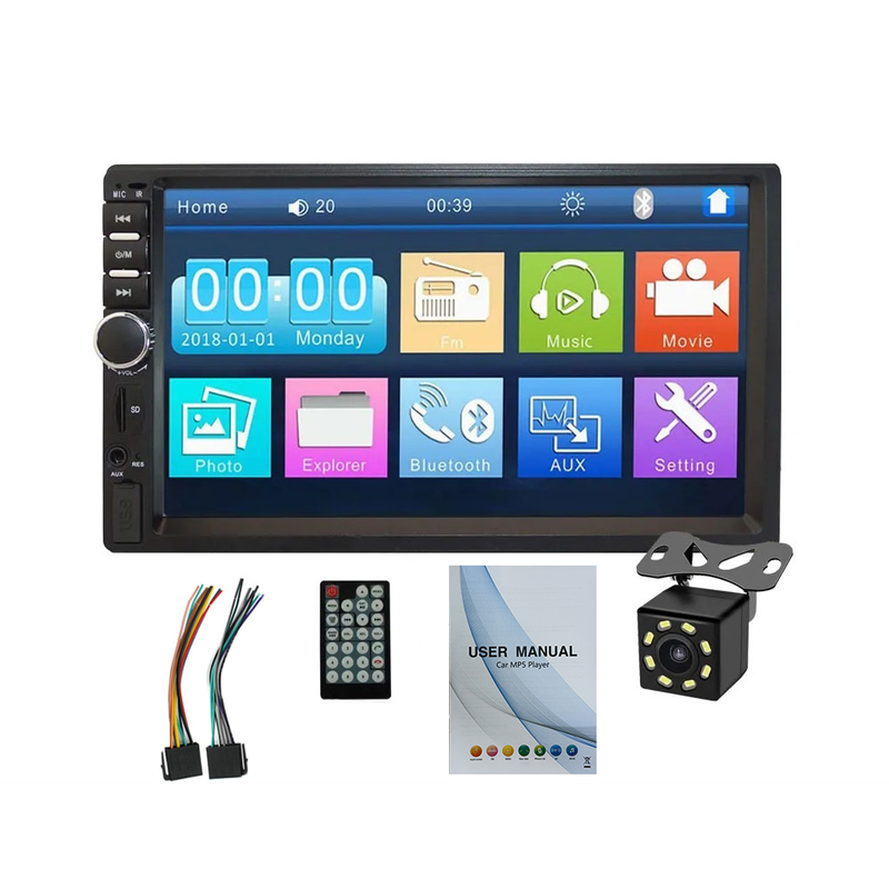 7" Car Radio Double Touch Screen Aux, USB, Micro SD
