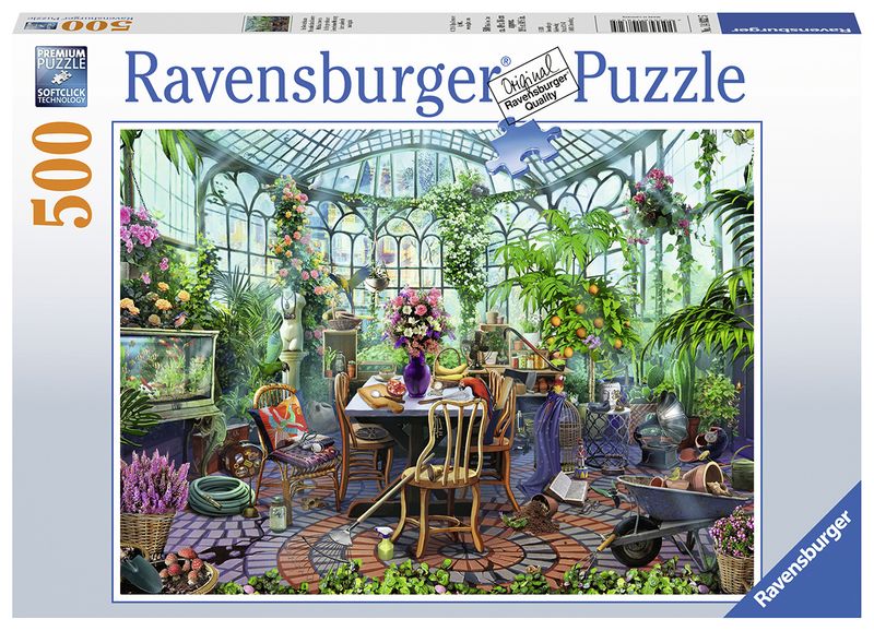 500 Piece Puzzles-Greenhouse Mornings