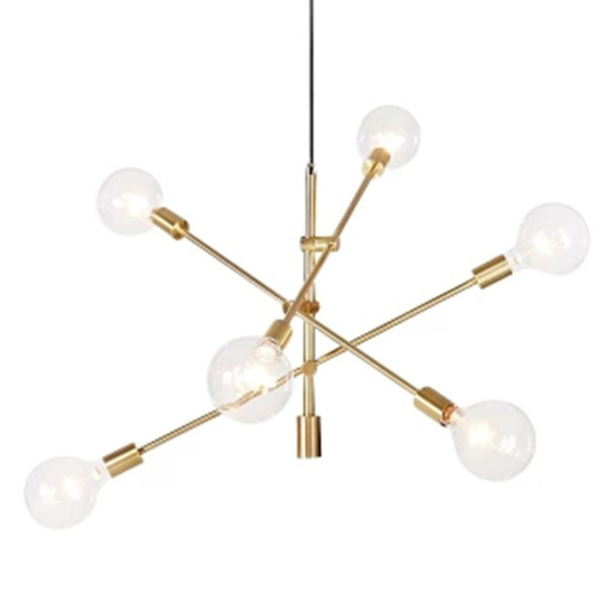 7 Light Gold Star Metal Pendant - Excluding Lamps - PL005