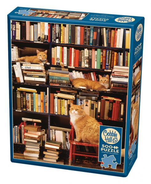 Gotham Bookstore Cats- 500 Piece Adult Jigsaw Puzzle