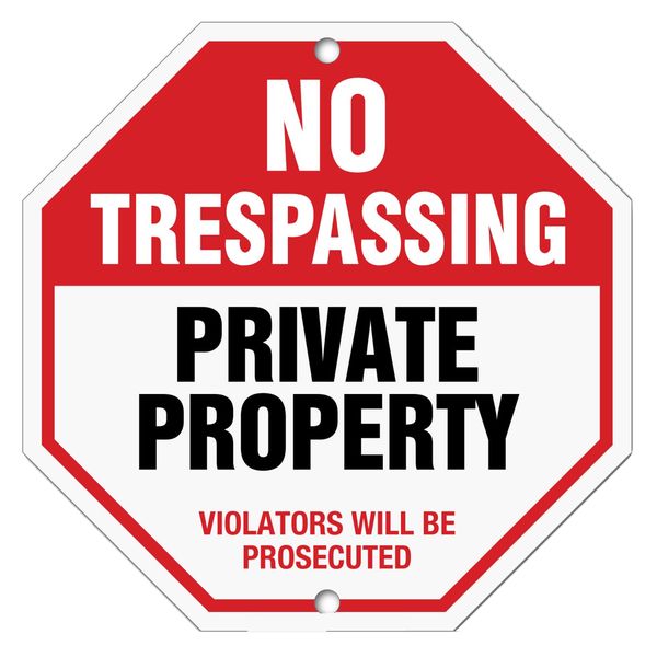 Decor No Trespassers Private Property Security Warning Sign (30cm)
