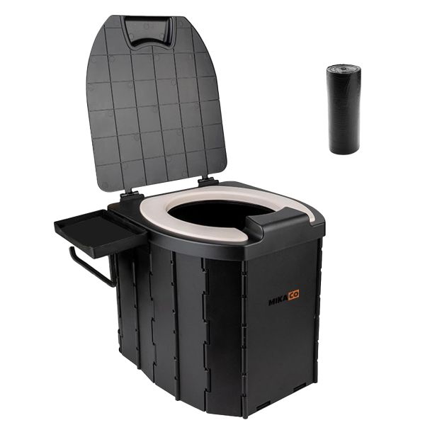 Portable PU Cushion Foldable Mobile Toilet With Lid