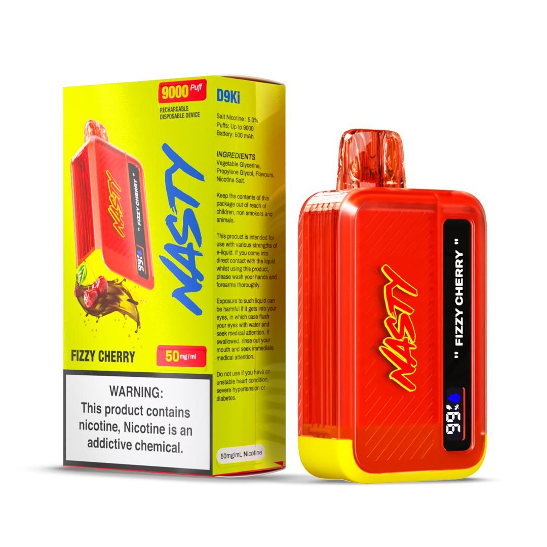 Nasty Bar Fizzy Cherry 9000 Puffs Disposable Vape Shop Today. Get it