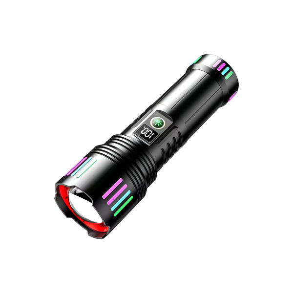 Portable Rechargeable LED Aluminum Alloy Flashlight with Digital Display