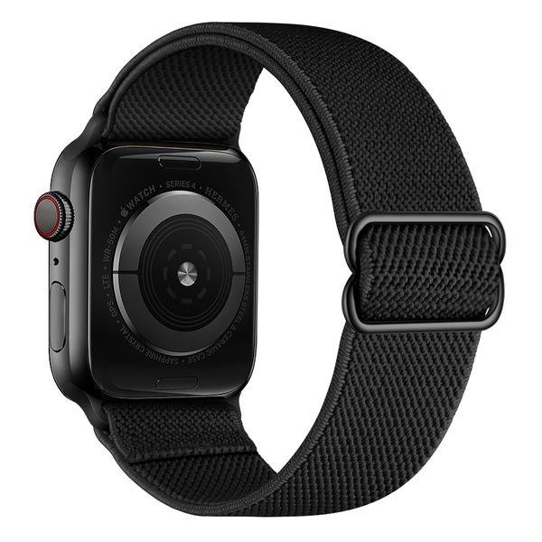 Nylon solo strap Compatible with Apple watch 42/44/45mm-Black