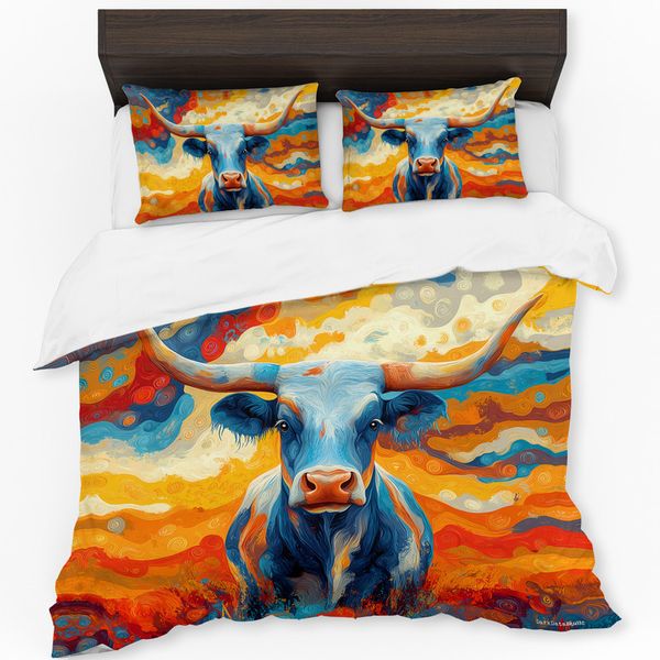 Colourful Texas Longhornz Duvet Cover Set by Wikus Schalkwyk