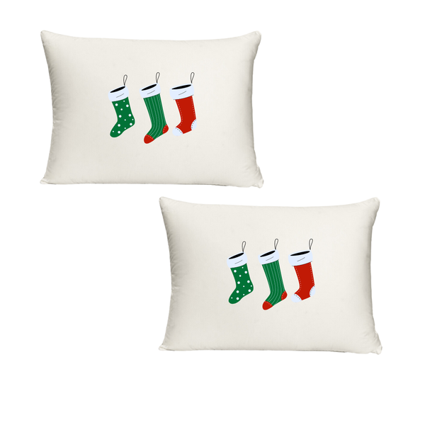 Christmas Socks Twin Standard Pillow cases