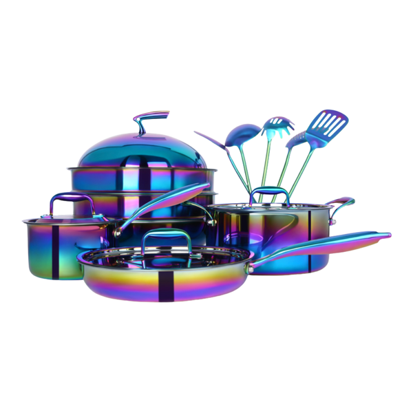 15-Piece Stainless Steel Non-Stick Cookware Set