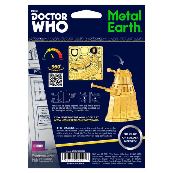 Metal Earth-Gold Dalek- Doctor Who