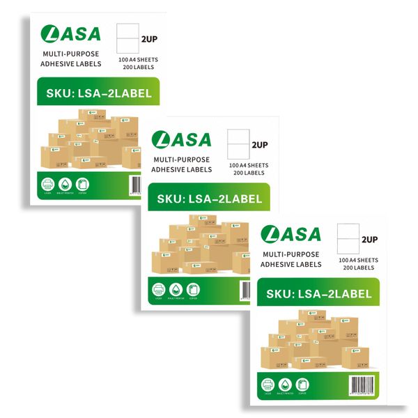 2 UP A4 Sheets Barcode Adhesive Label