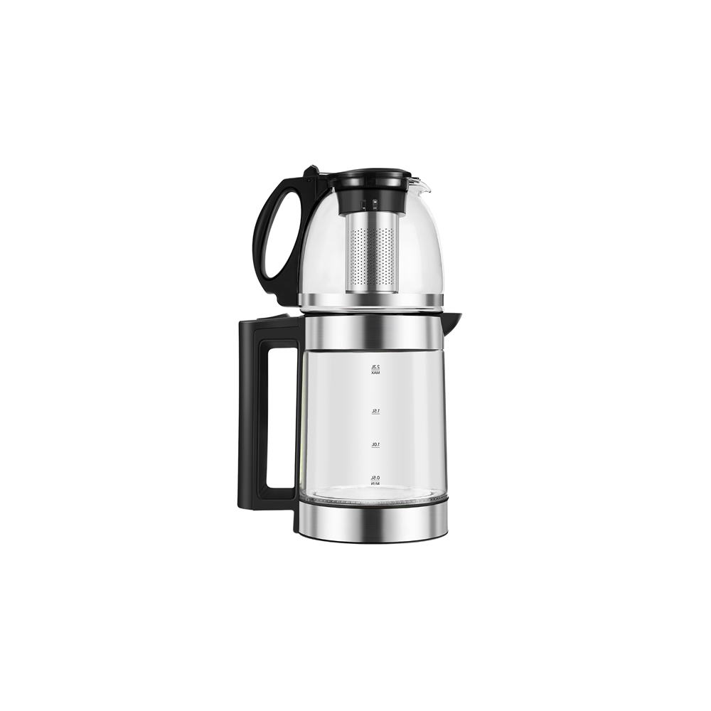 1500W 2.2L Glass Electric Kettle With 0.8L Teapot With Removable Filter