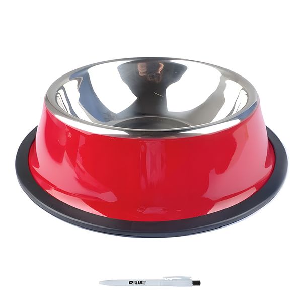 Assorted Colors Stainless Steel Pets Food/Water Bowl With ReVibe Pen