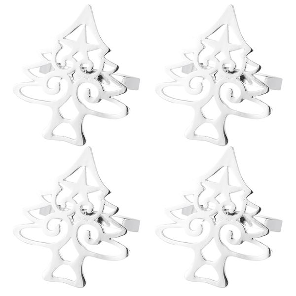 Christmas Tree Napkin Rings Napkin Buckle Silver