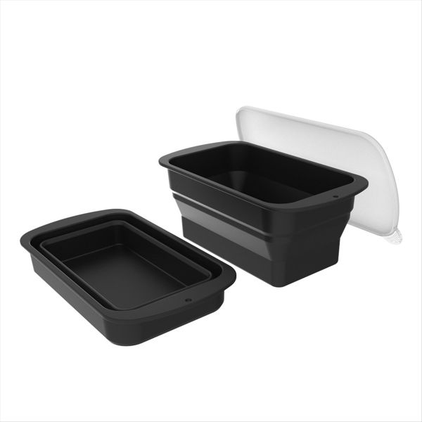 2Pc Ice Block Mold Collapsible Stackable Silicone Mold Ice Tray A