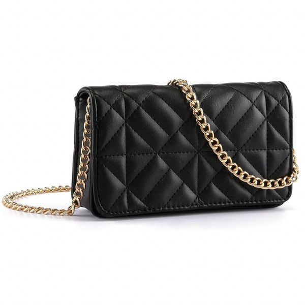 Women's Mini Shoulder Bag, PU Leather with Diamond Pattern, Chain Bag